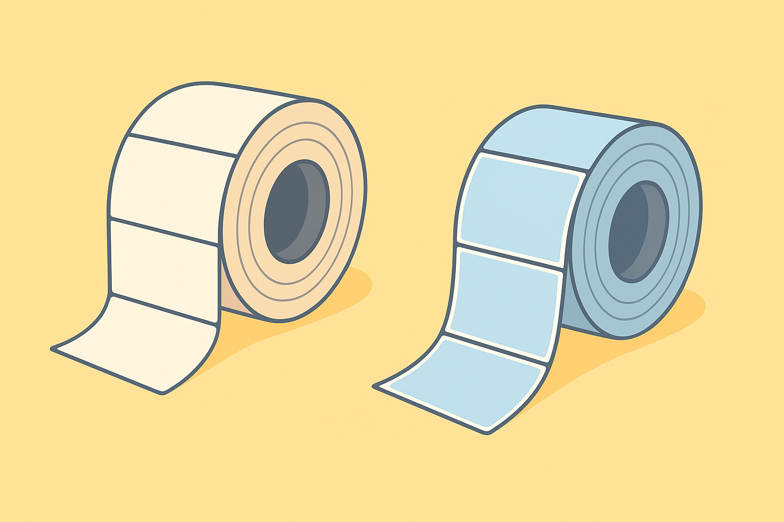 Thermo Top-Coated Papier vs Kunststoffetiketten (PP/PE/PET)