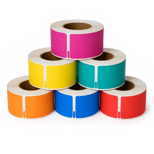 Seiko SLP-1RL kompatible Etiketten Regenbogenpaket, 28 x 89mm, 6x 130 Etiketten