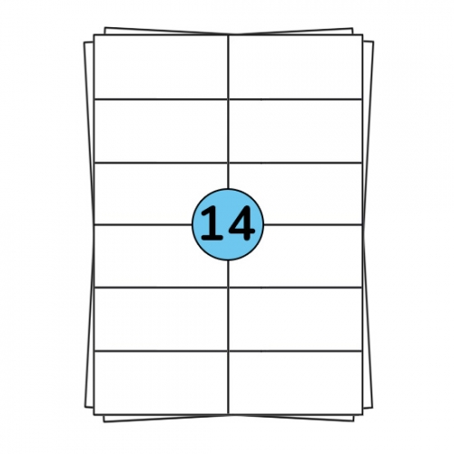 A4 Stickerbögen 105 x 42 mm, 1.400 Etiketten