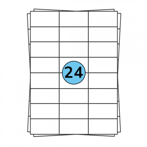 A4 Stickerbögen 70 x 37 mm, 2.400 Etiketten