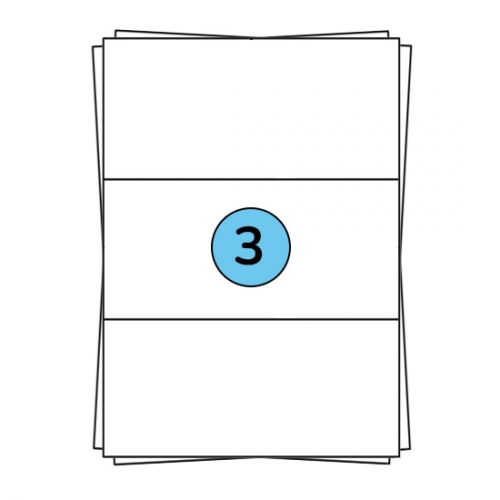 A4 Stickerbögen 210 x 99 mm, 300 Etiketten