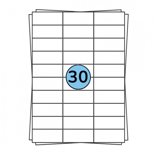 A4 Stickerbögen 70 x 30 mm, 3.000 Etiketten