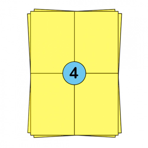 A4 Stickerbögen 104 x 148 mm, Gelb, 400 Etiketten
