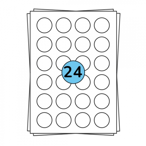 A4 Stickerbögen Ø 40 mm, 2.400 Etiketten