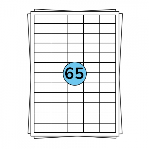 A4 Stickerbögen 38 x 21 mm, 6.500 Etiketten