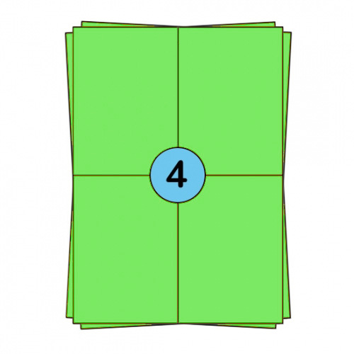 A4 Stickerbögen 104 x 148 mm, Grün, 400 Etiketten