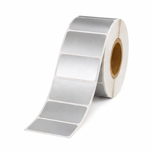 Zebra kompatible Etiketten silber, 51 x 25mm, Kunststoff, 2580 Etiketten, Thermotransfer